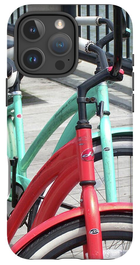 Colorful Bicycles on a Boardwalk - Phone Case