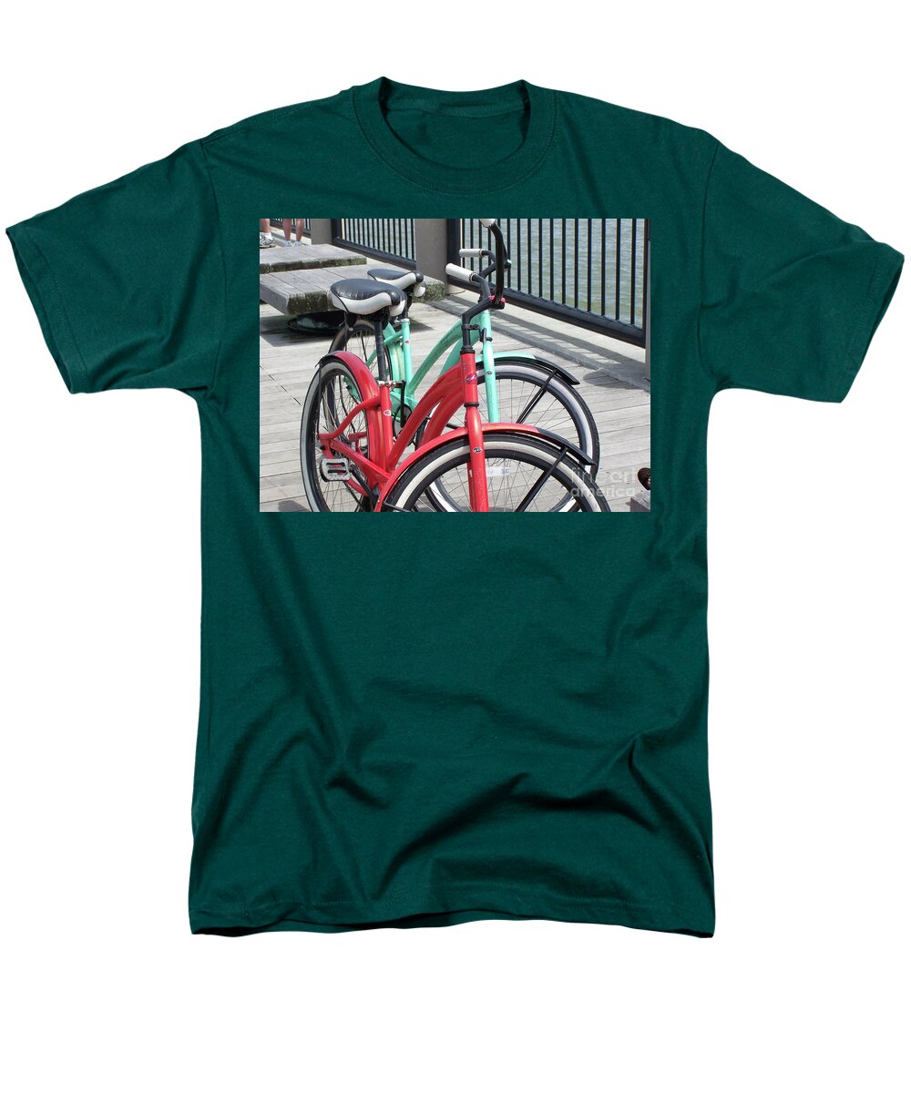 Colorful Bicycles on a Boardwalk - Men's T-Shirt  (Regular Fit)