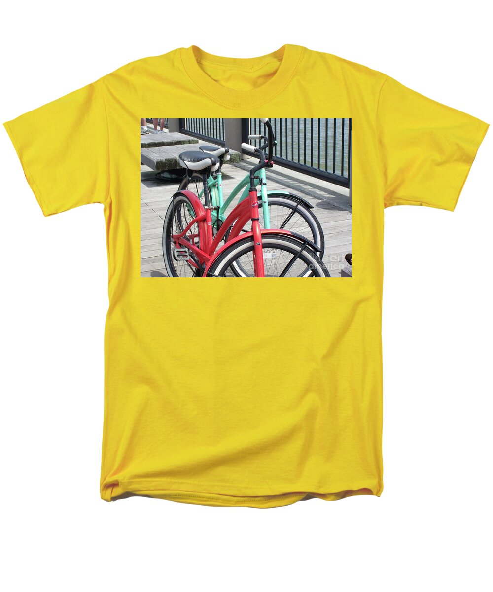 Colorful Bicycles on a Boardwalk - Men's T-Shirt  (Regular Fit)