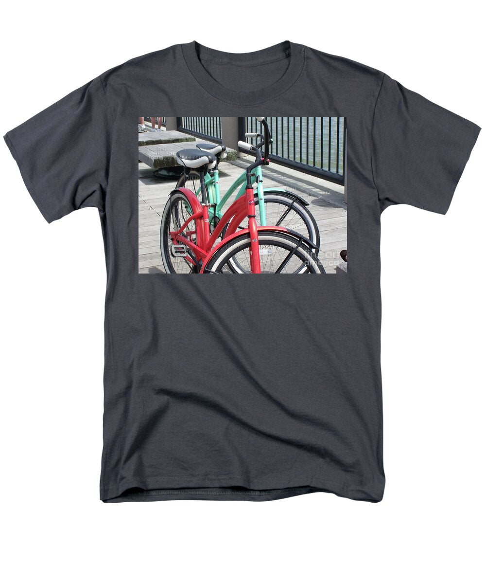 Colorful Bicycles on a Boardwalk - Men's T-Shirt  (Regular Fit)