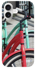 Colorful Bicycles on a Boardwalk - Phone Case