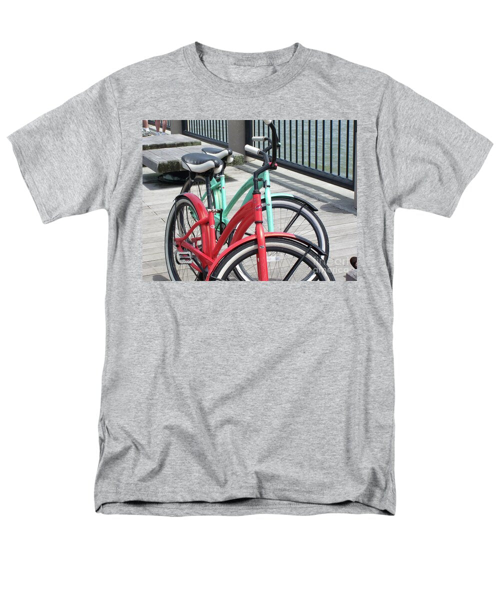Colorful Bicycles on a Boardwalk - Men's T-Shirt  (Regular Fit)