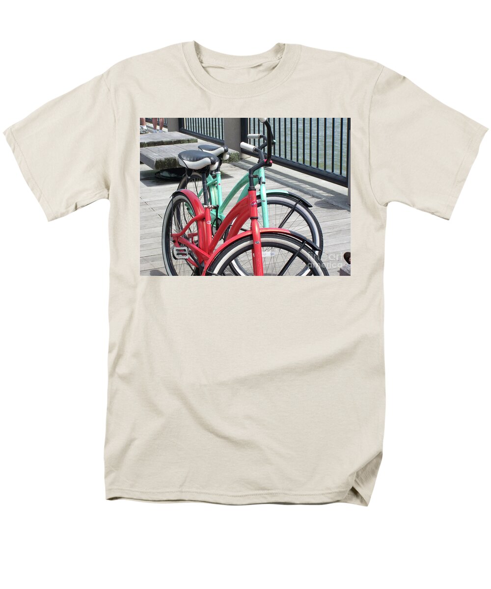 Colorful Bicycles on a Boardwalk - Men's T-Shirt  (Regular Fit)