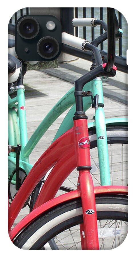 Colorful Bicycles on a Boardwalk - Phone Case