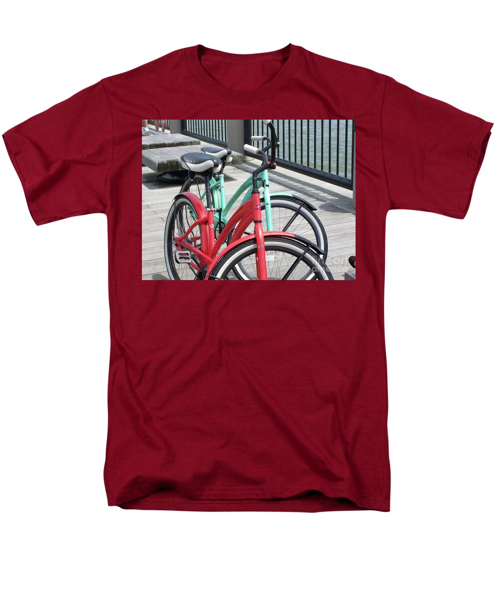 Colorful Bicycles on a Boardwalk - Men's T-Shirt  (Regular Fit)