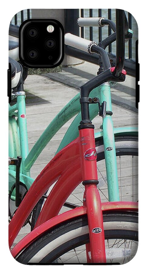 Colorful Bicycles on a Boardwalk - Phone Case
