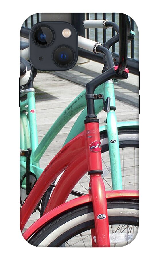Colorful Bicycles on a Boardwalk - Phone Case