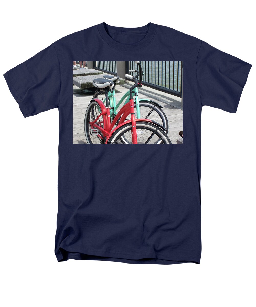 Colorful Bicycles on a Boardwalk - Men's T-Shirt  (Regular Fit)
