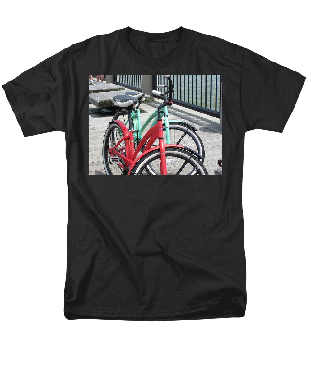 Colorful Bicycles on a Boardwalk - Men's T-Shirt  (Regular Fit)