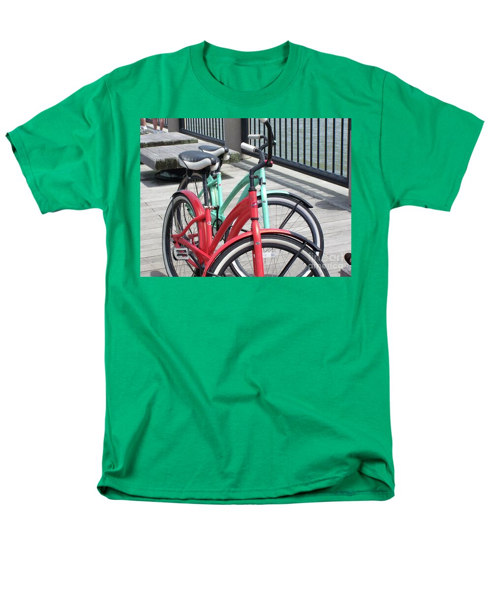 Colorful Bicycles on a Boardwalk - Men's T-Shirt  (Regular Fit)