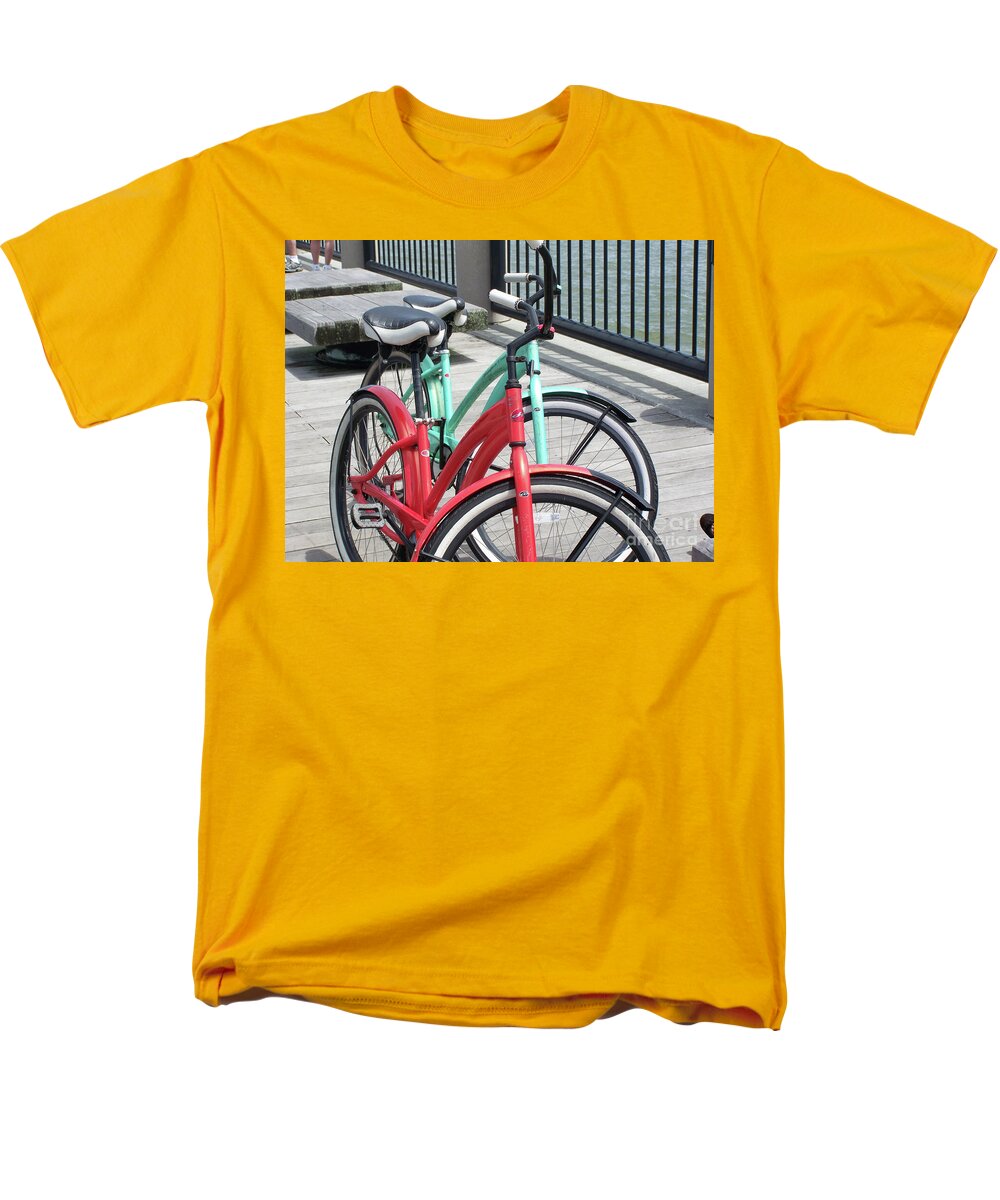 Colorful Bicycles on a Boardwalk - Men's T-Shirt  (Regular Fit)