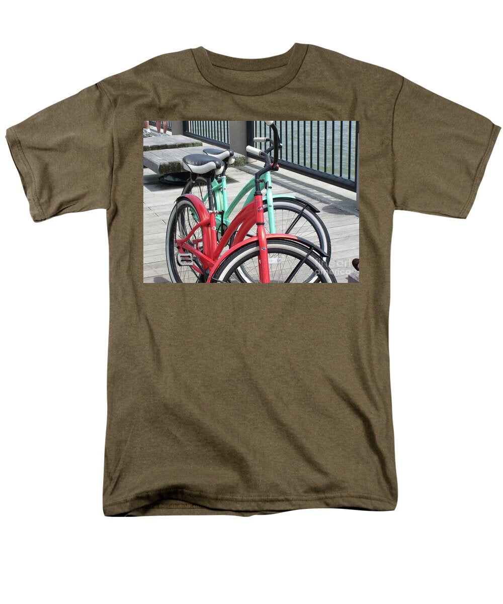 Colorful Bicycles on a Boardwalk - Men's T-Shirt  (Regular Fit)