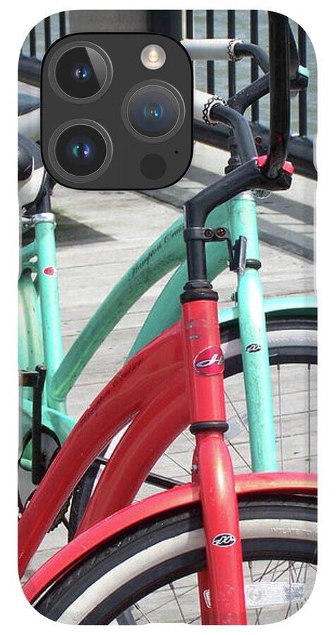 Colorful Bicycles on a Boardwalk - Phone Case