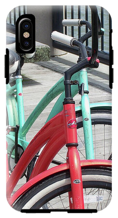 Colorful Bicycles on a Boardwalk - Phone Case