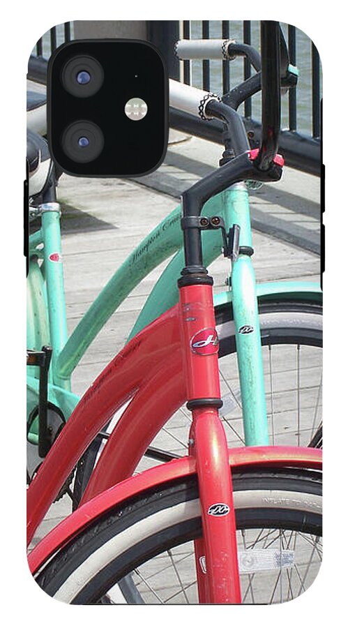 Colorful Bicycles on a Boardwalk - Phone Case