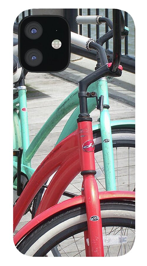 Colorful Bicycles on a Boardwalk - Phone Case