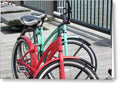 Colorful Bicycles on a Boardwalk - Greeting Card