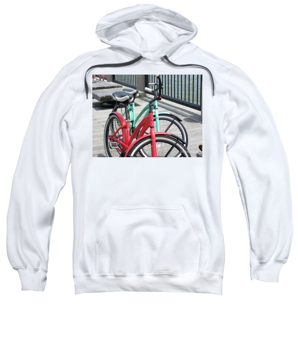Colorful Bicycles on a Boardwalk - Sweatshirt
