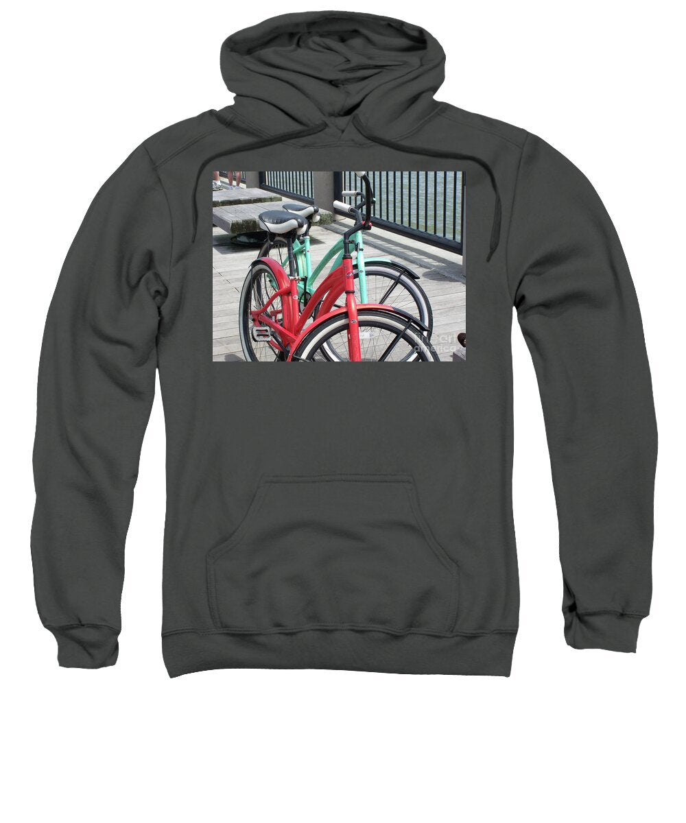 Colorful Bicycles on a Boardwalk - Sweatshirt