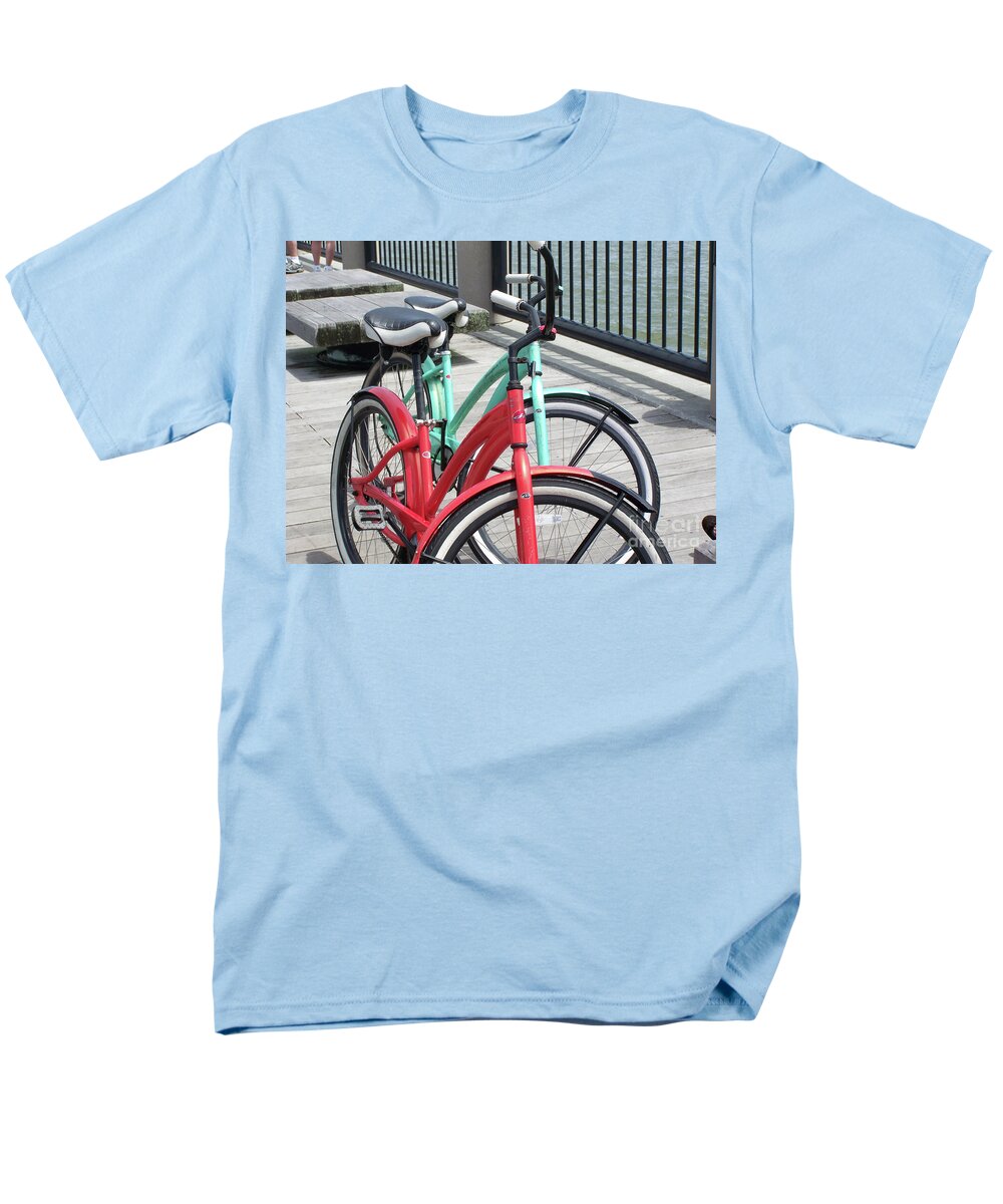Colorful Bicycles on a Boardwalk - Men's T-Shirt  (Regular Fit)