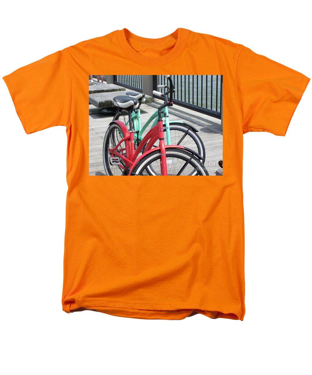 Colorful Bicycles on a Boardwalk - Men's T-Shirt  (Regular Fit)