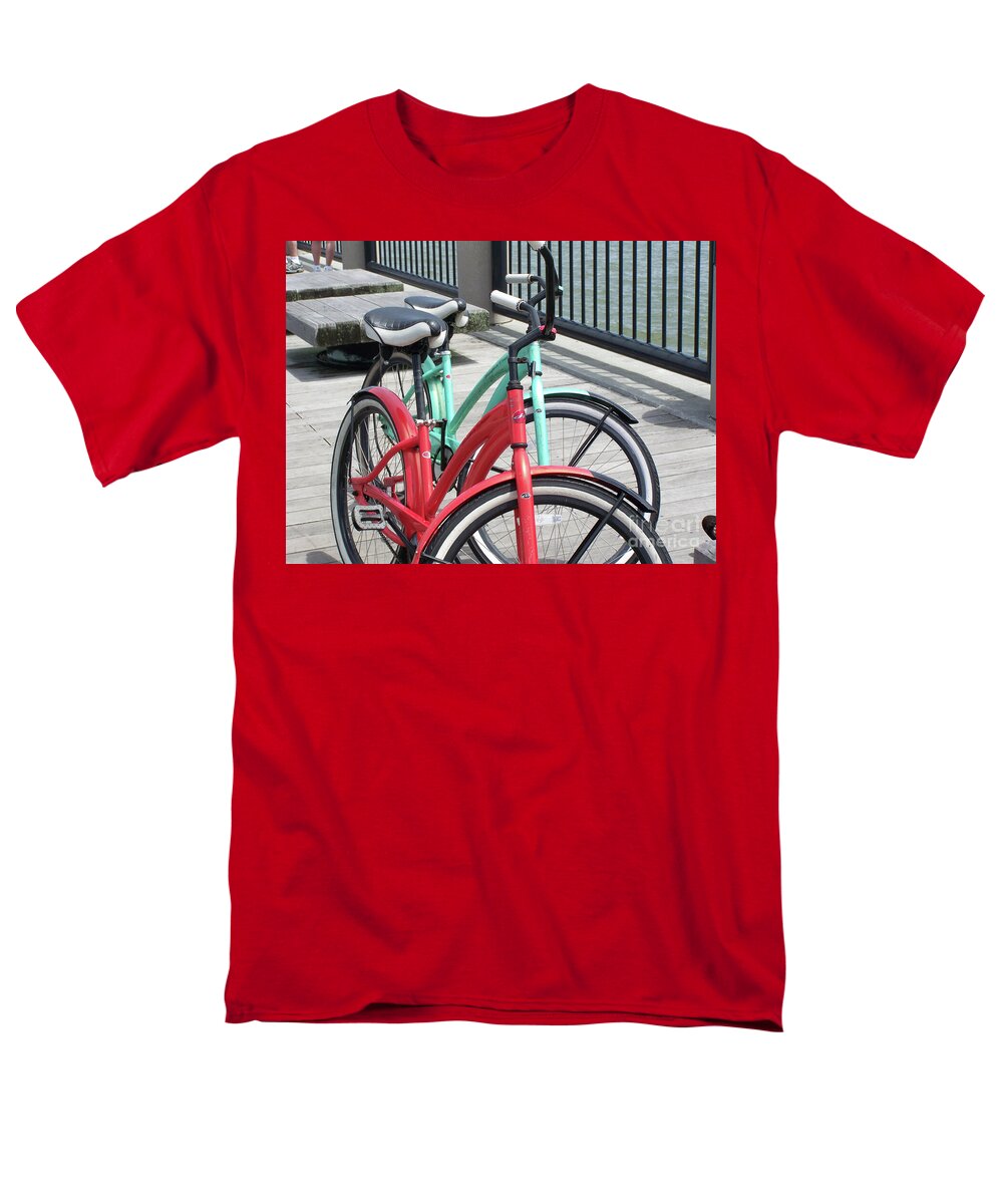 Colorful Bicycles on a Boardwalk - Men's T-Shirt  (Regular Fit)
