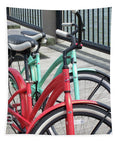 Colorful Bicycles on a Boardwalk - Tapestry