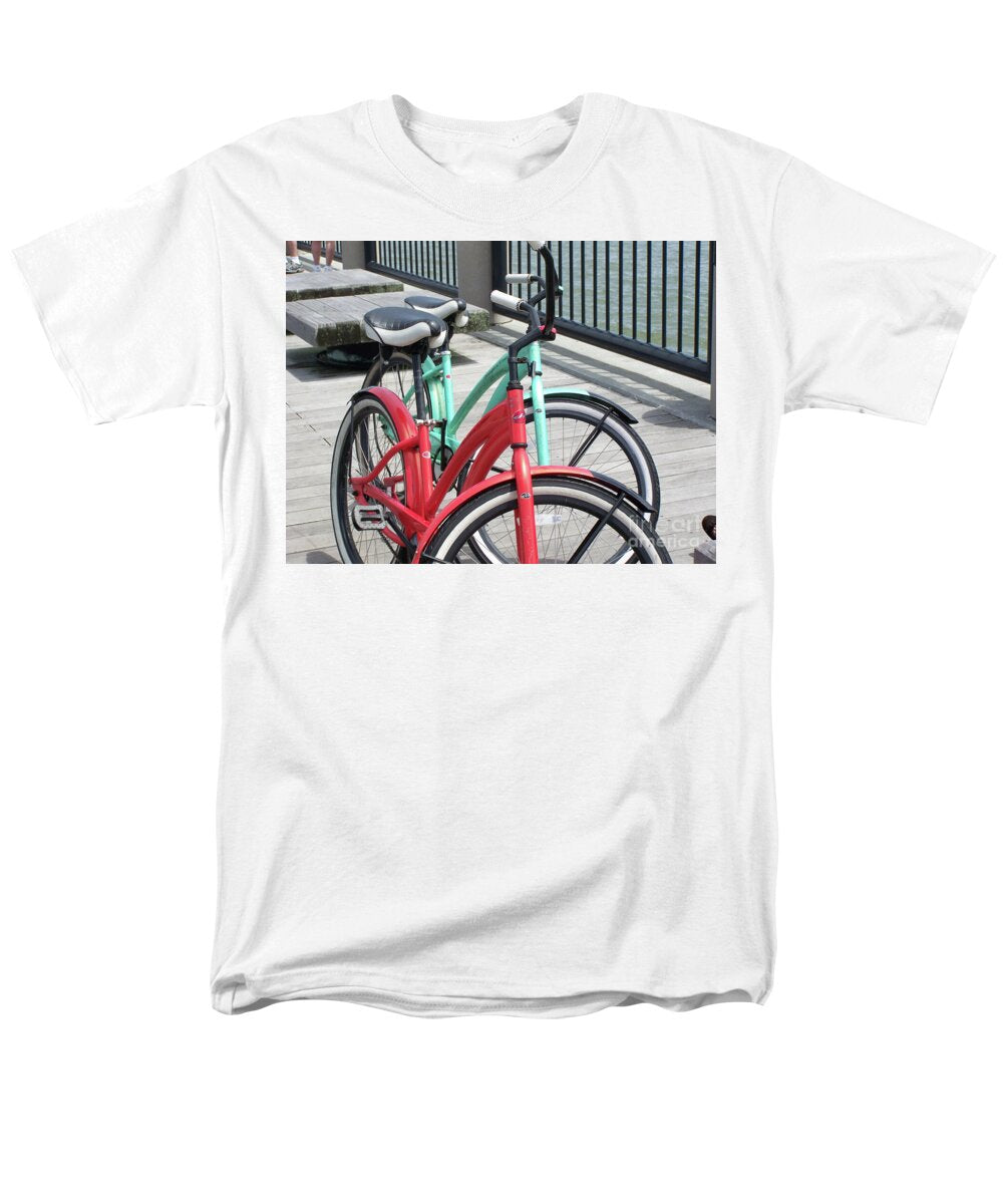 Colorful Bicycles on a Boardwalk - Men's T-Shirt  (Regular Fit)