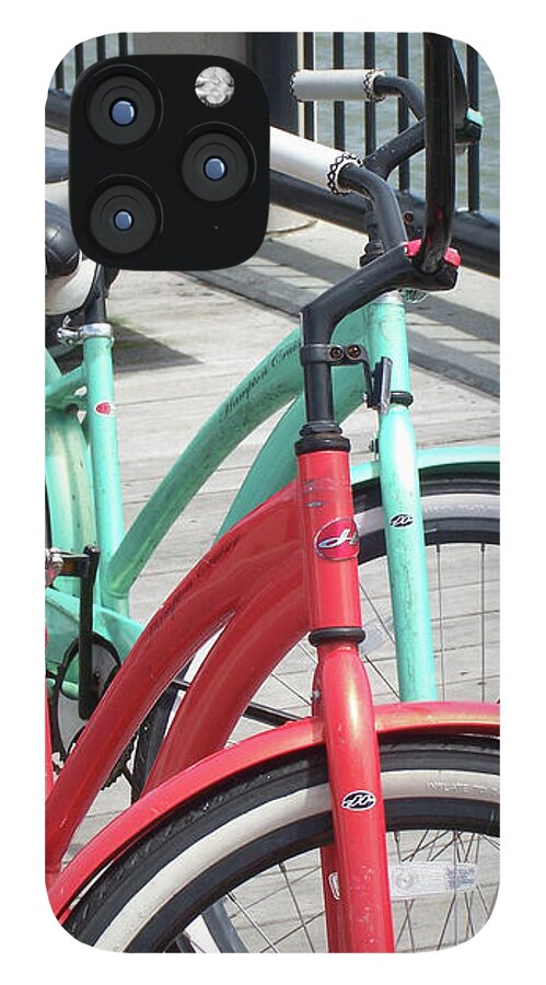 Colorful Bicycles on a Boardwalk - Phone Case
