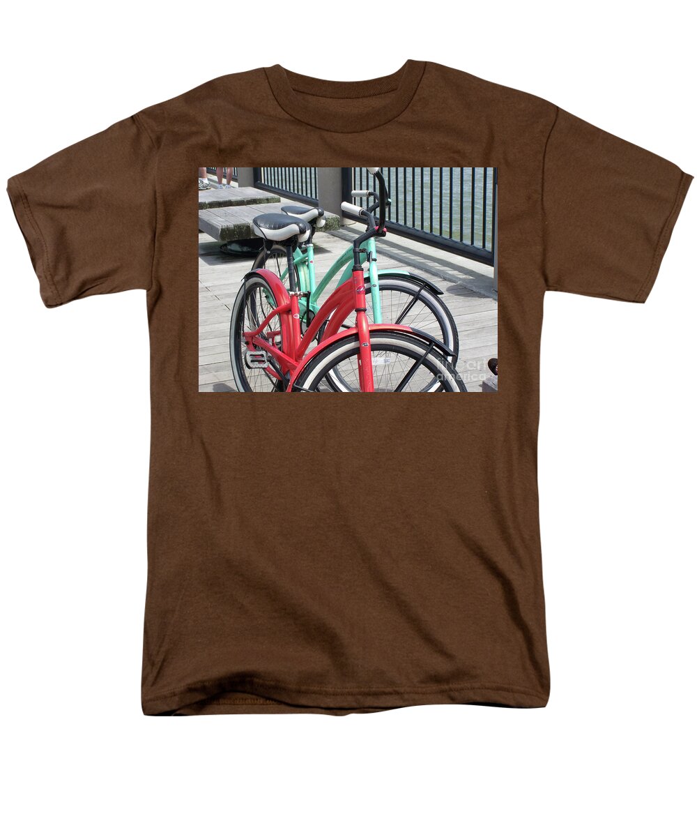 Colorful Bicycles on a Boardwalk - Men's T-Shirt  (Regular Fit)