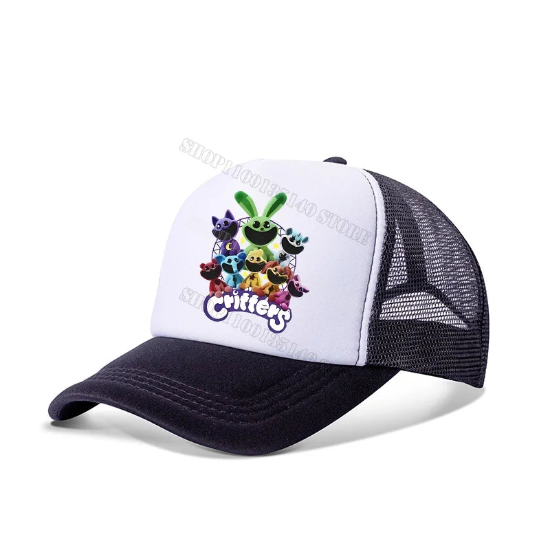Smilings Critters Baseball Cap Cartoon Summer Kids Caps Anime Print Children Adult Base Hat Boys Girl Casual Sunshade Hats Decor