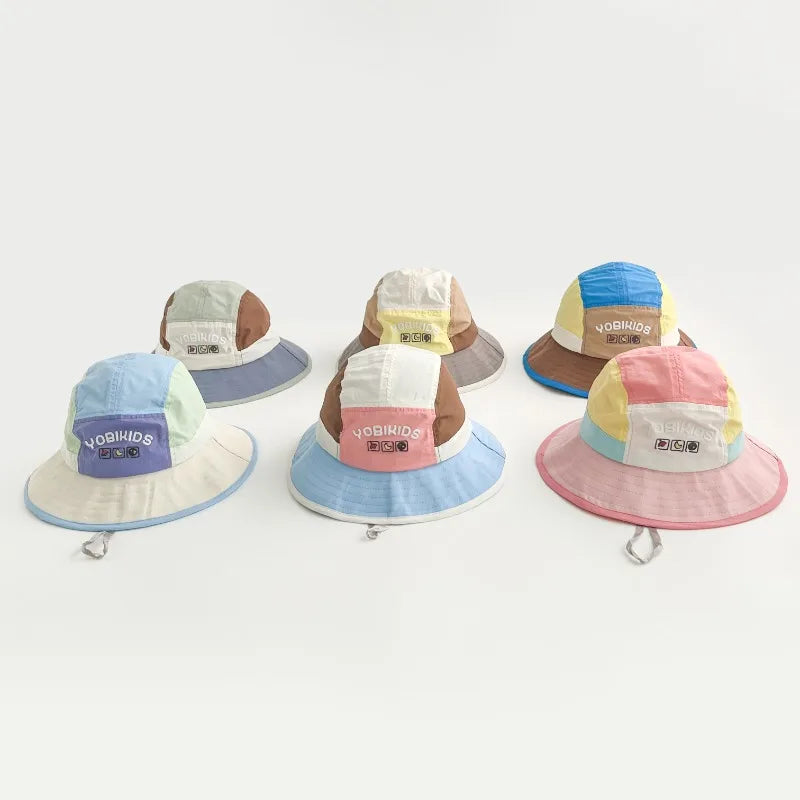 Kids Fishing Hat 50-54cm Baby Summer Sun Hat Wide Brim Breathable Outdoor Quick Dry Boys Girls Beach Cap Children Caps