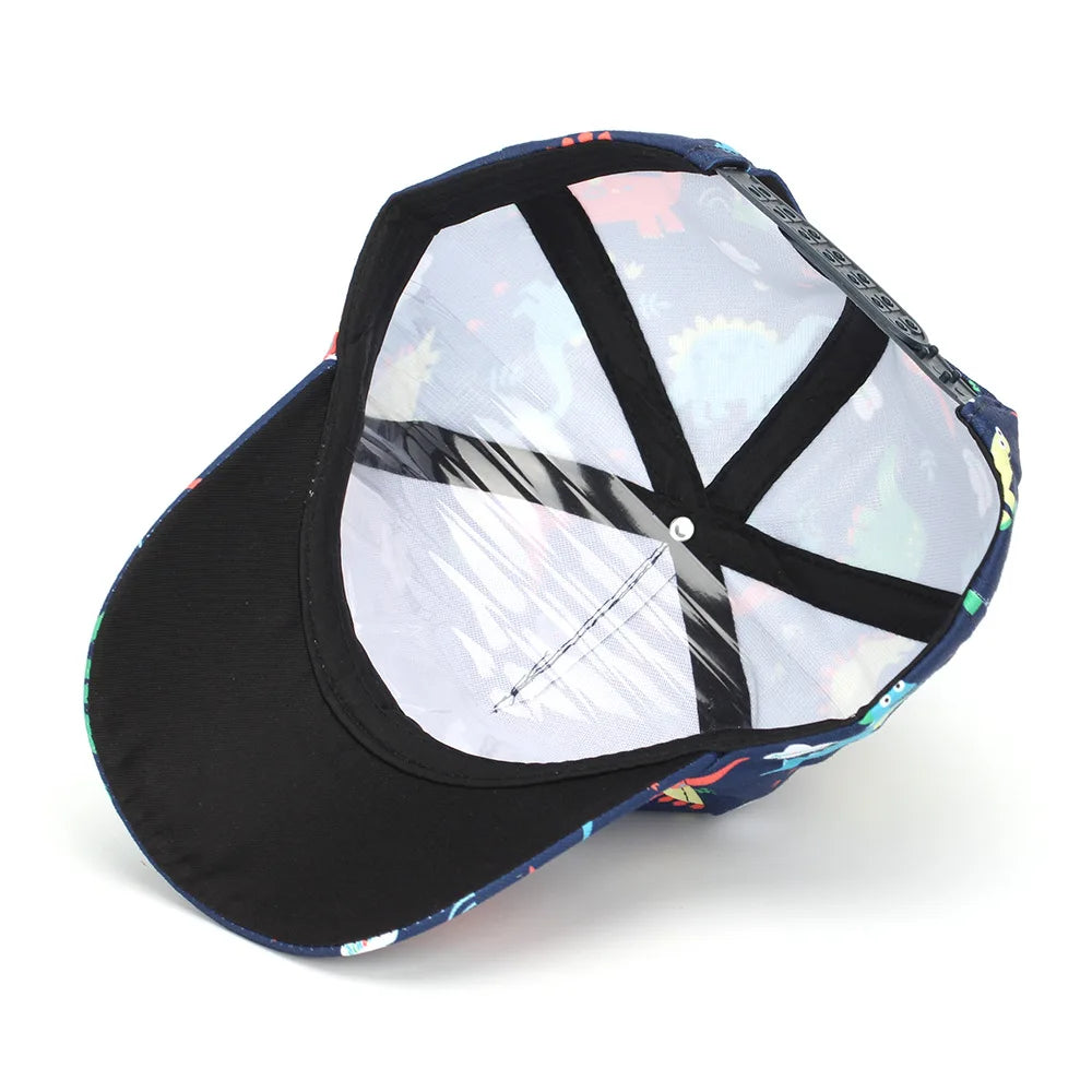 Kid Baseball Cap 2-6 Years Breathable Cartoon Animal Visor Hat Boy Girl Sunshade Adjustable Outdoor Travel Hiking Beach Sun Hat