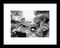 Empty Camp Chairs by the Lake - Framed Print