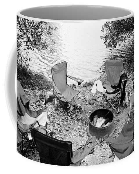 Empty Camp Chairs by the Lake - Mug