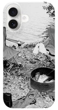 Empty Camp Chairs by the Lake - Phone Case