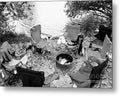 Empty Camp Chairs by the Lake - Metal Print