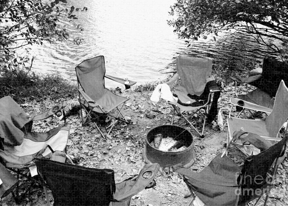 Empty Camp Chairs by the Lake - Puzzle