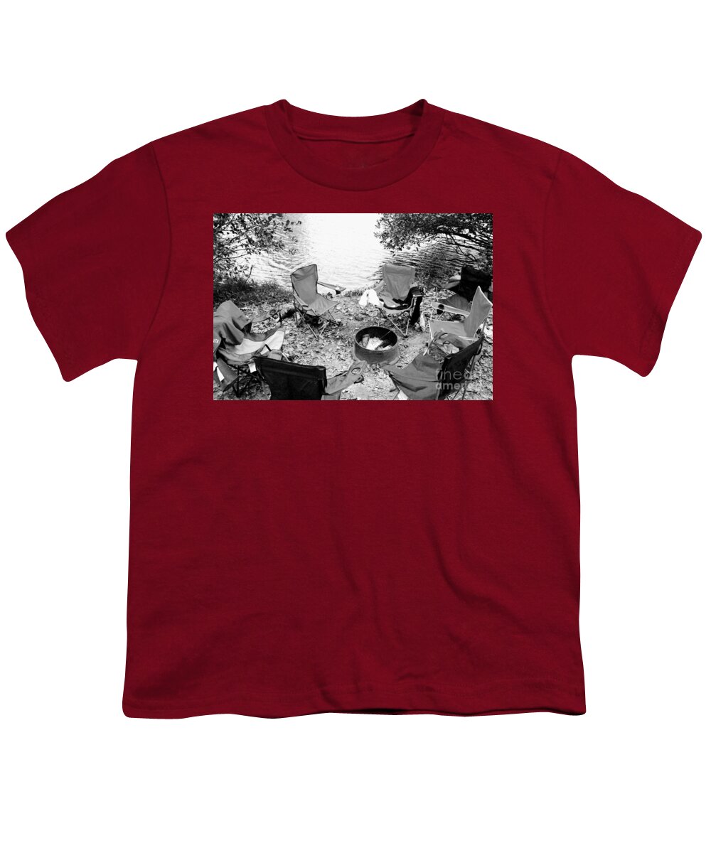 Empty Camp Chairs by the Lake - Youth T-Shirt