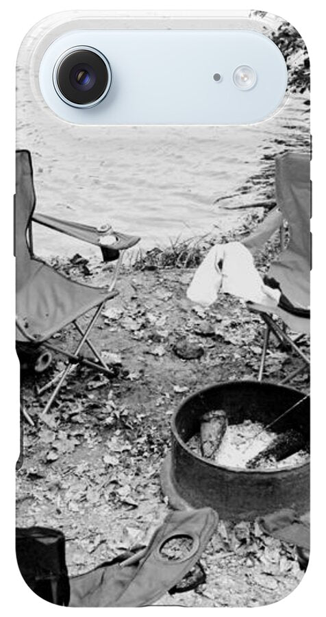 Empty Camp Chairs by the Lake - Phone Case