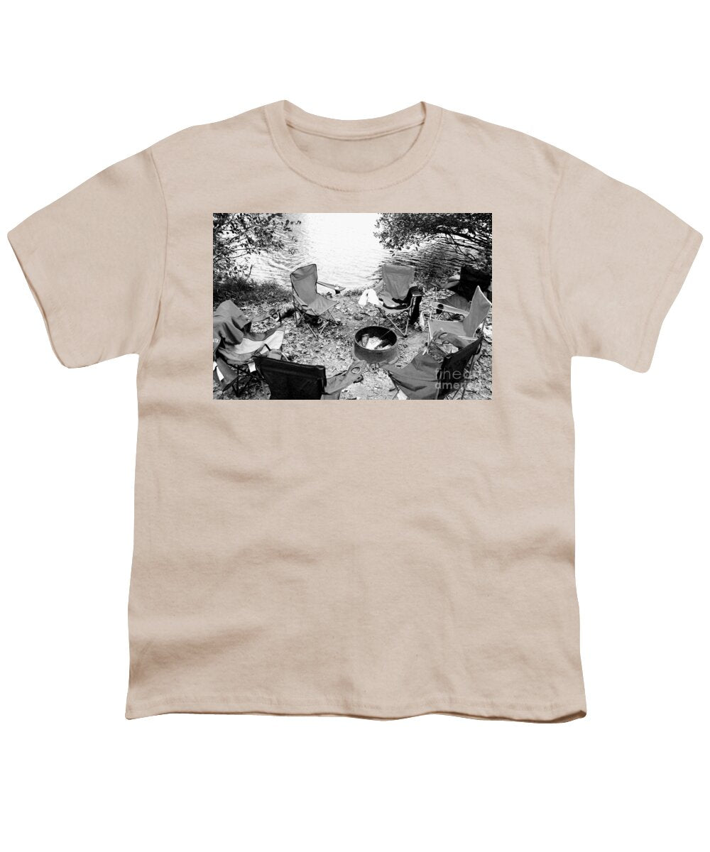 Empty Camp Chairs by the Lake - Youth T-Shirt