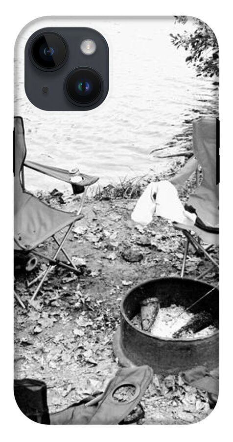 Empty Camp Chairs by the Lake - Phone Case