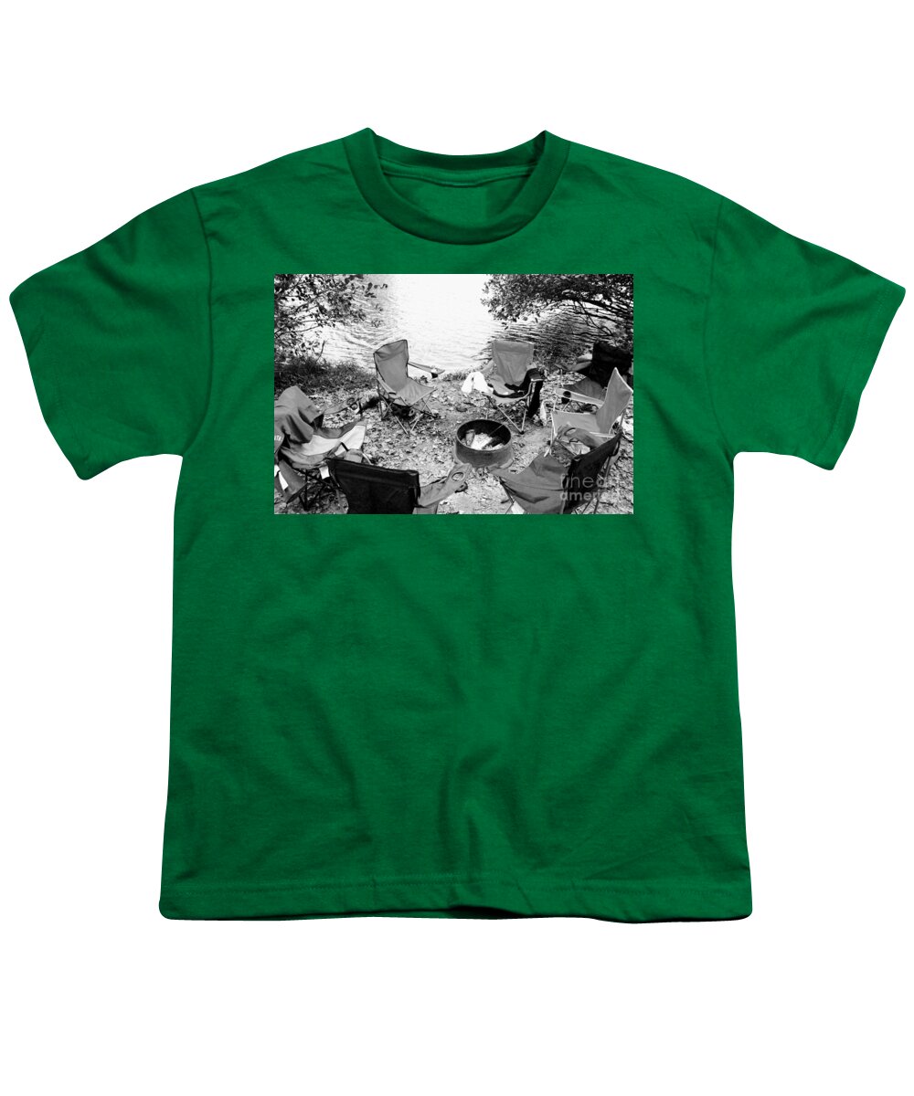 Empty Camp Chairs by the Lake - Youth T-Shirt