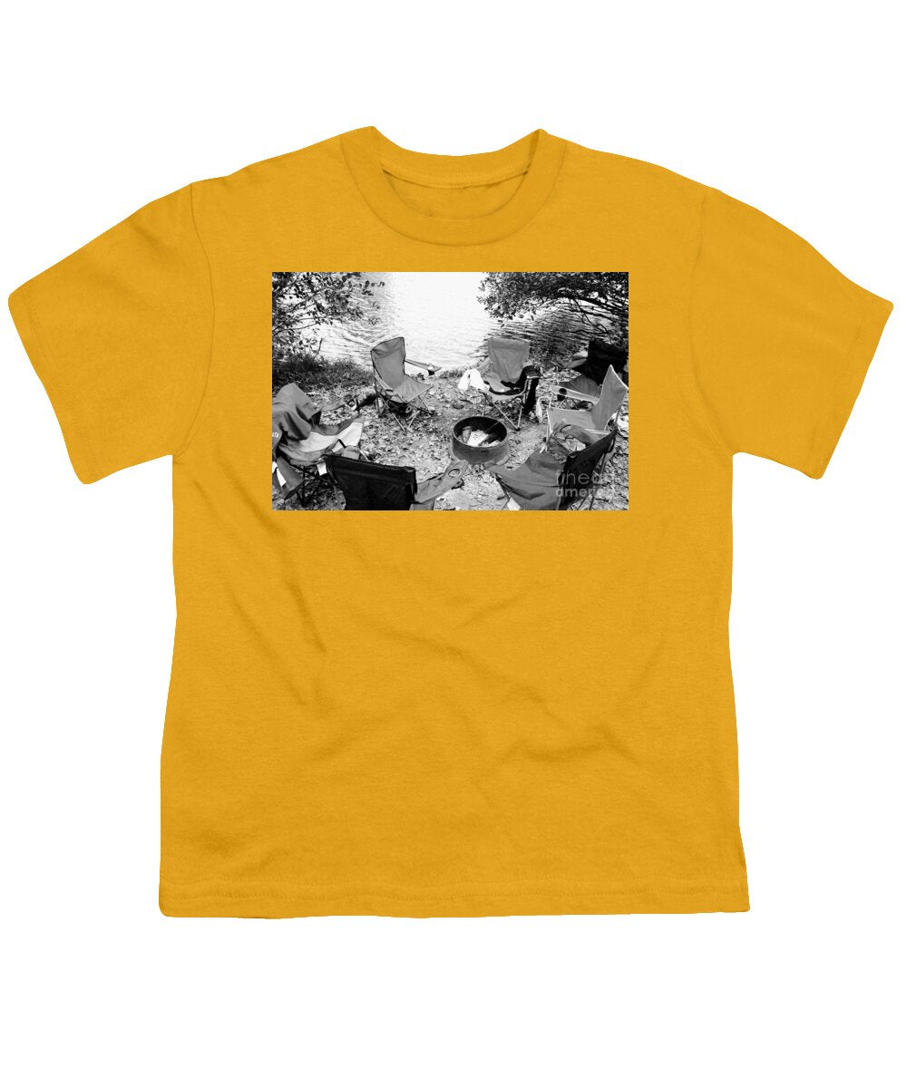 Empty Camp Chairs by the Lake - Youth T-Shirt