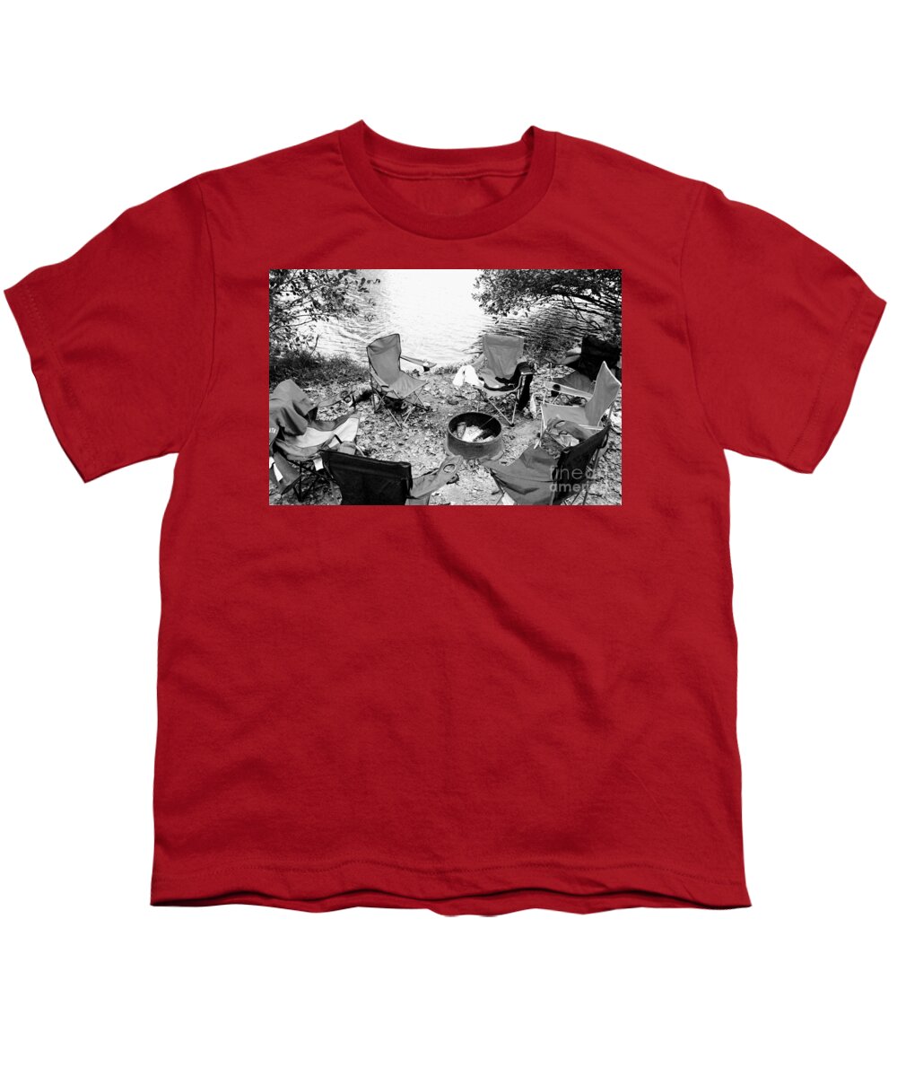 Empty Camp Chairs by the Lake - Youth T-Shirt