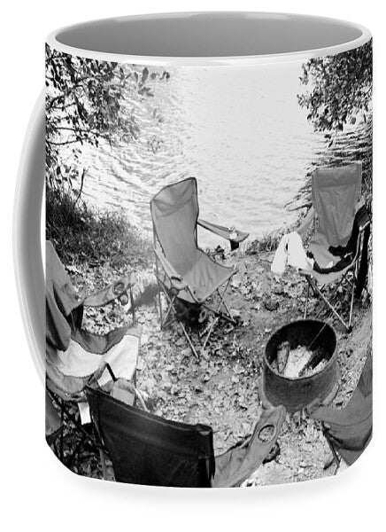 Empty Camp Chairs by the Lake - Mug