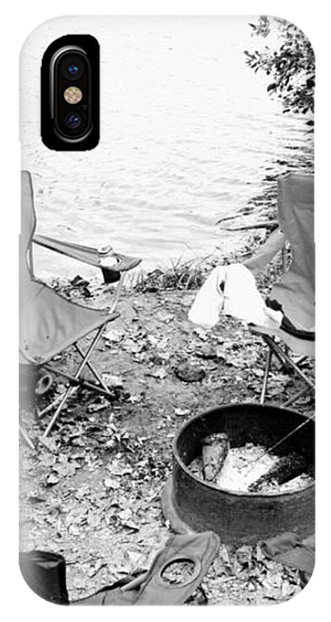 Empty Camp Chairs by the Lake - Phone Case