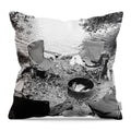 Empty Camp Chairs by the Lake - Throw Pillow