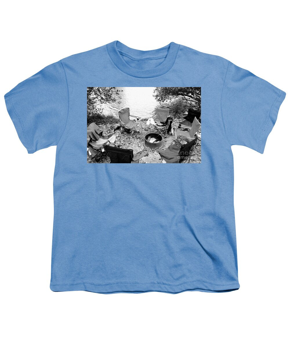 Empty Camp Chairs by the Lake - Youth T-Shirt