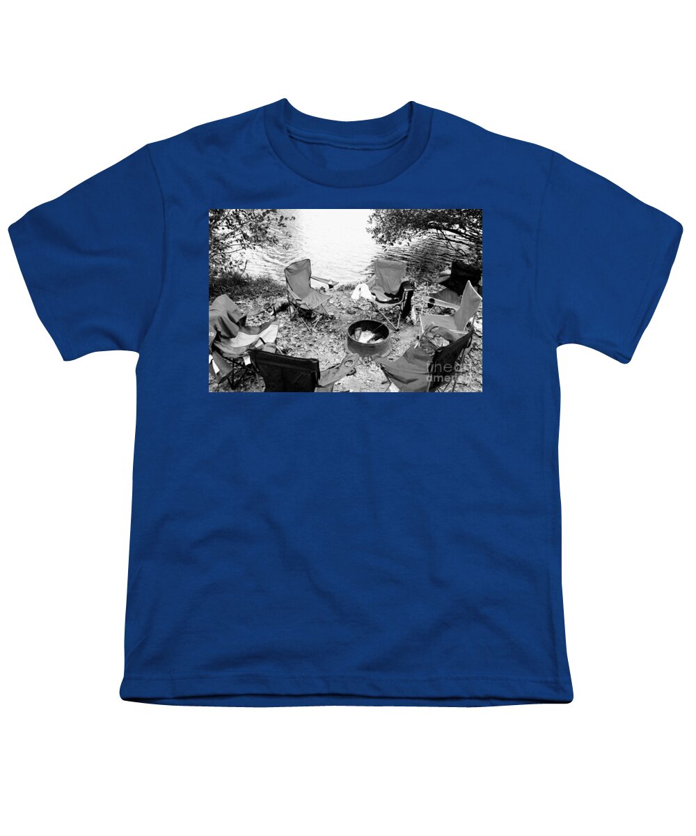 Empty Camp Chairs by the Lake - Youth T-Shirt